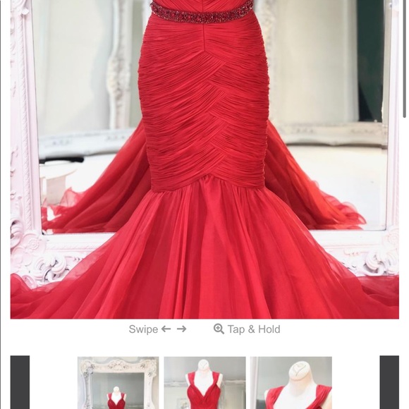 Sherri Hill Couture Red Gown - Picture 3 of 7